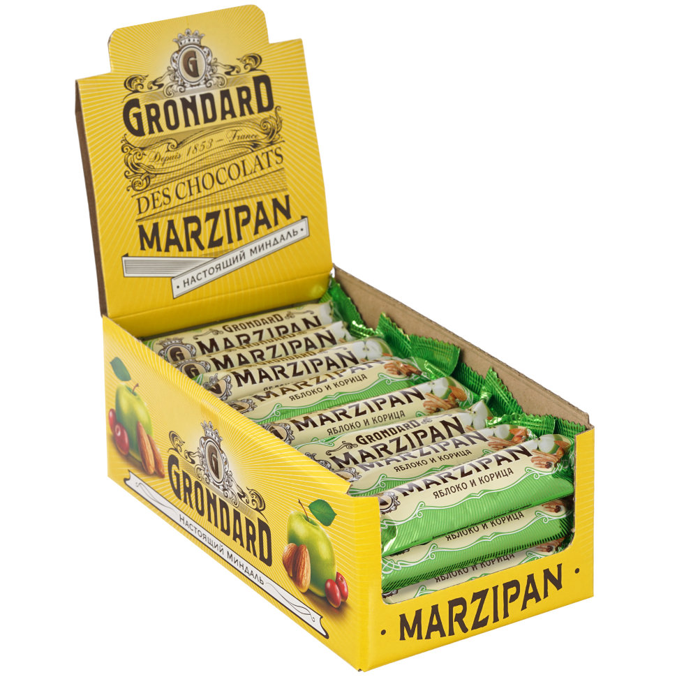  TM Grondard     (9388) Батончики глазированные Марципановые Яблоко-Корица, (24шт по 50г)     в Кумертау