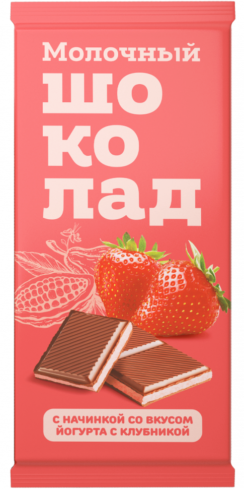  Меренга Шоколад молочный с начинкой Йогурт-Клубника,(блок 24шт по 80г)   в Кумертау